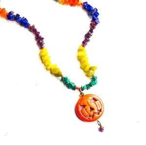 Handmade You Make Me Feel Like A Natural Pumpkin Stone Necklace